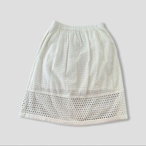 J.Crew Size 4 petite White eyelet midi skirt